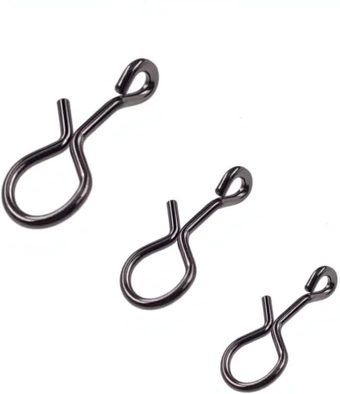100-Pack Quick Fly Fishing Snaps Stainless Steel No Knot Fast Snaps Quick Lure Change Clips for Flies Jigs Lures