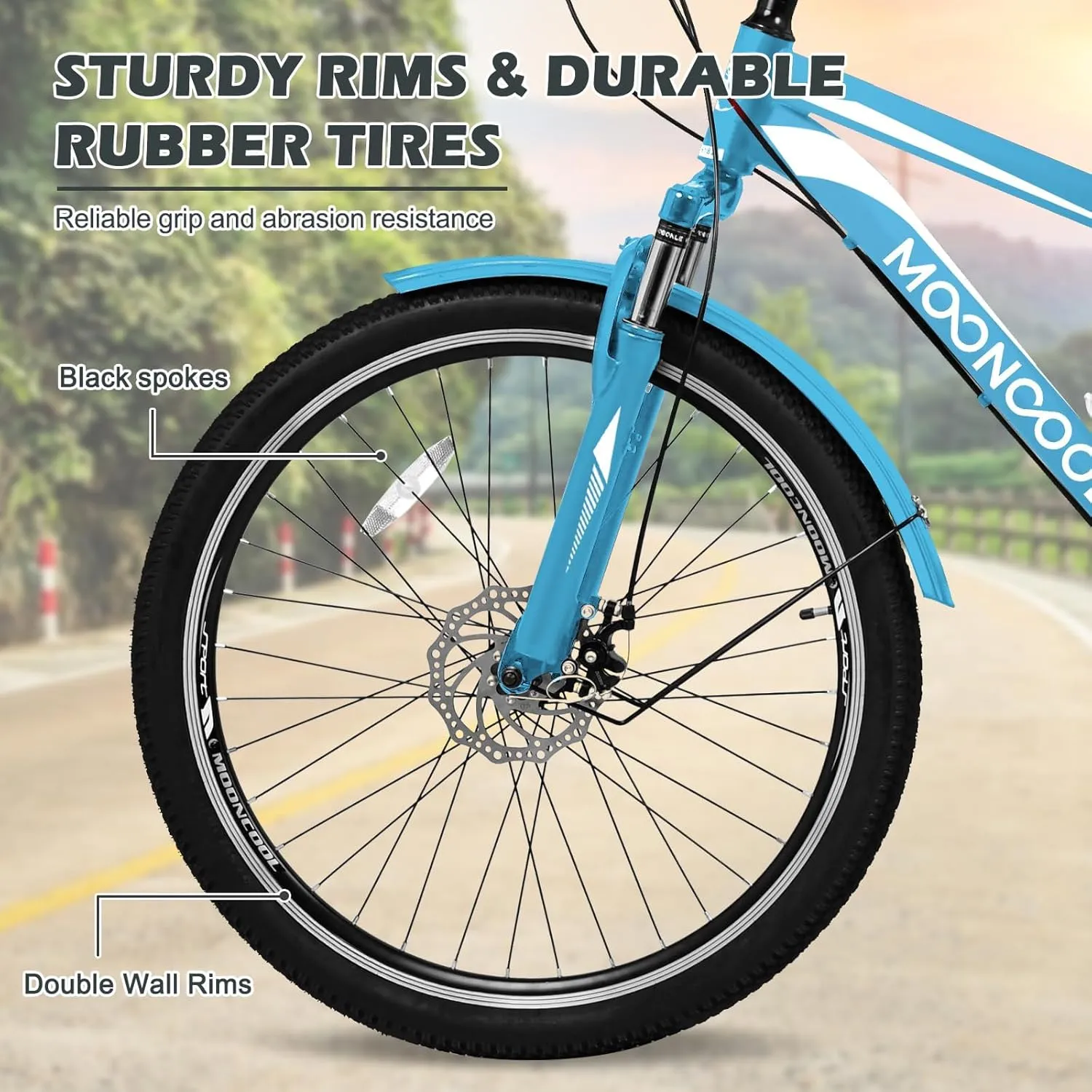 ABORON Adult Mountain Tricycle, 7-Speed 3-Wheel Mountain Bikes 24/26/27.5inch Available, Front Suspension, Disc Brake