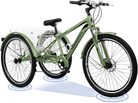 ABORON Adult Mountain Tricycle, 7-Speed 3-Wheel Mountain Bikes 24/26/27.5inch Available, Front Suspension, Disc Brake