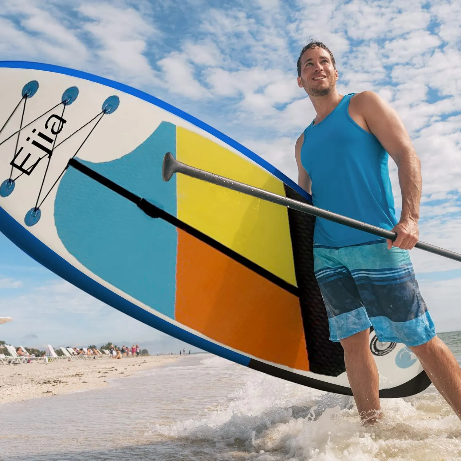 ASA TECHMED Inflatable SUP for All Skill Levels Stand Up Paddle Board, Adjustable Paddle, Double Action Pump, ISUP Travel Backpack, Leash, Shoulder Strap, Youth & Adult