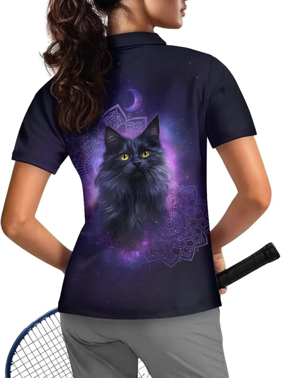 Biyejit Women's Golf Shirts Short Sleeve Quarter Zip Workout Tops for Women Moisture Wicking Dry Fit Polo Shirts