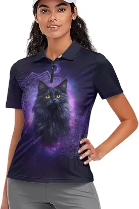 Biyejit Women's Golf Shirts Short Sleeve Quarter Zip Workout Tops for Women Moisture Wicking Dry Fit Polo Shirts