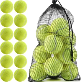 Bulk Tennis Balls for Beginner ?C 12 Pack High Elasticity Practice Tennis Balls with Mesh Bag, Suit for Pet Dog Training, Fetching