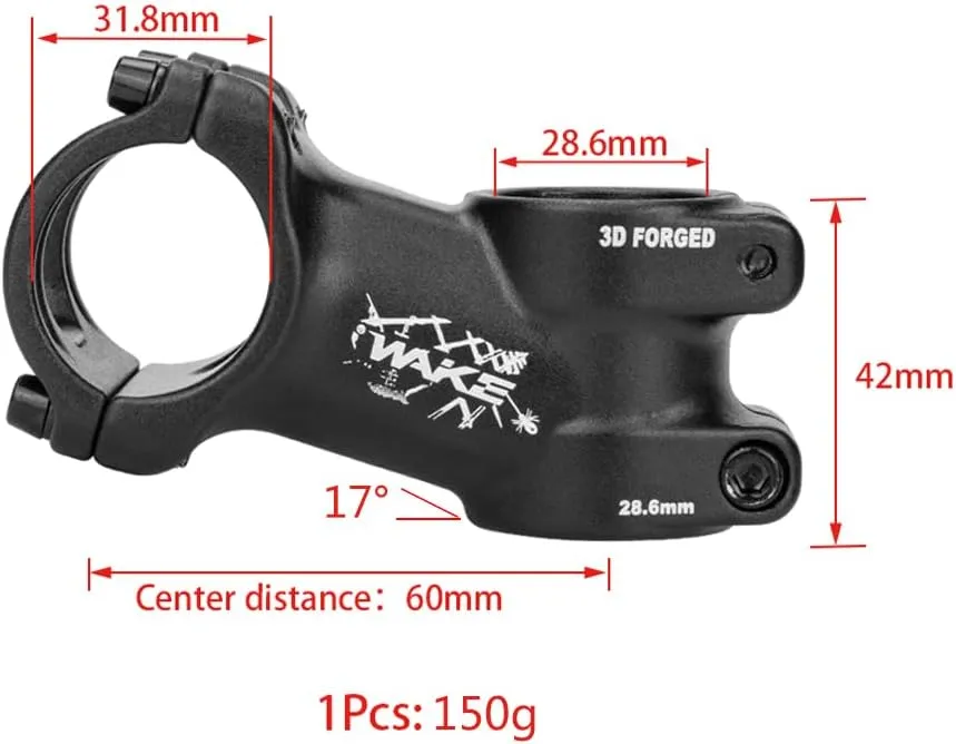 CYSKY 10 17 Bike Stem 31.8 60/70/80/90/100/110/120/130mm MTB Stem Short Handlebar Stem Riser Extender for Mountain Bike Road Bike Downhill City Bike Bicycle