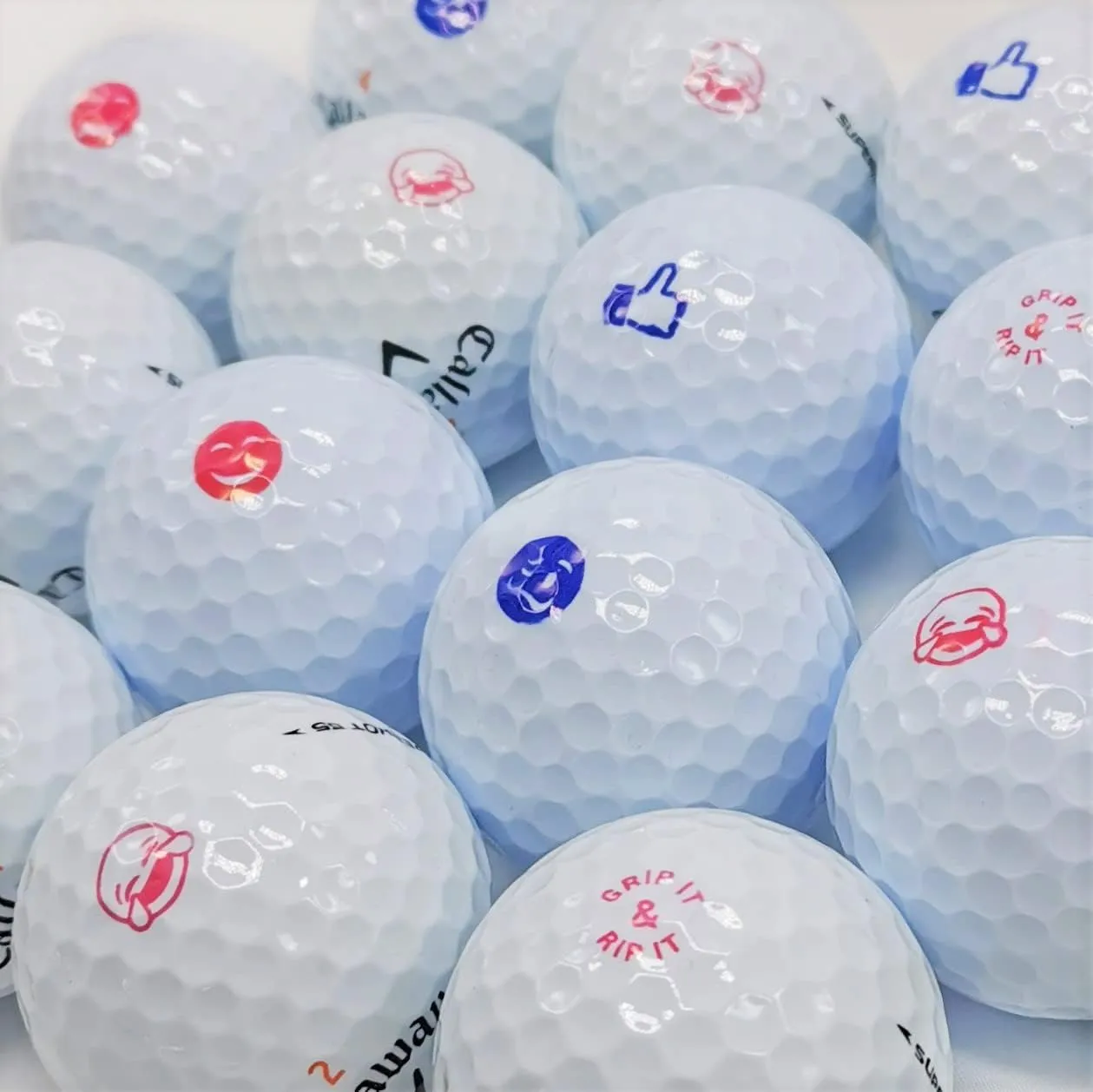 Golf Ball Stamp Marker Multiple Designs Faces, Emojis, Icons & More