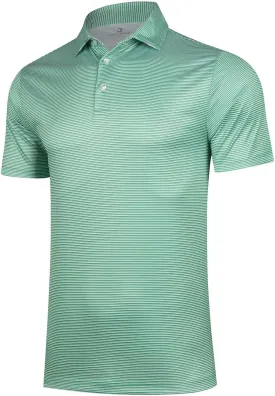 Golf Shirts for Men - Short Sleeve Performance Print Moisture Wicking Polo Shirt