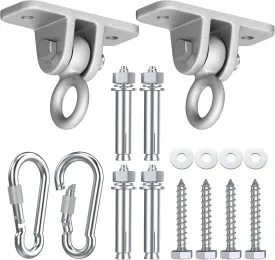 Highpro Swing Hangers for Wooden Sets Pack of 2 Heavy Duty Swingset Hardware with Locking Hooks for Patio, Porch, Playground Indoor/Outdoor, Silver