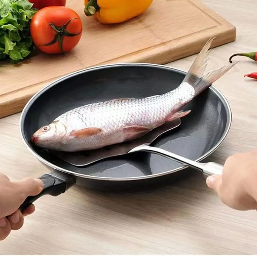 Large Spatula Turner Wide Slotted 304 Stainless Steel Flipper Cooking Utensil Serving Kitchen Tool Heat Proof for Frying Grilling Durable Easy To Clean 14.566 Inches