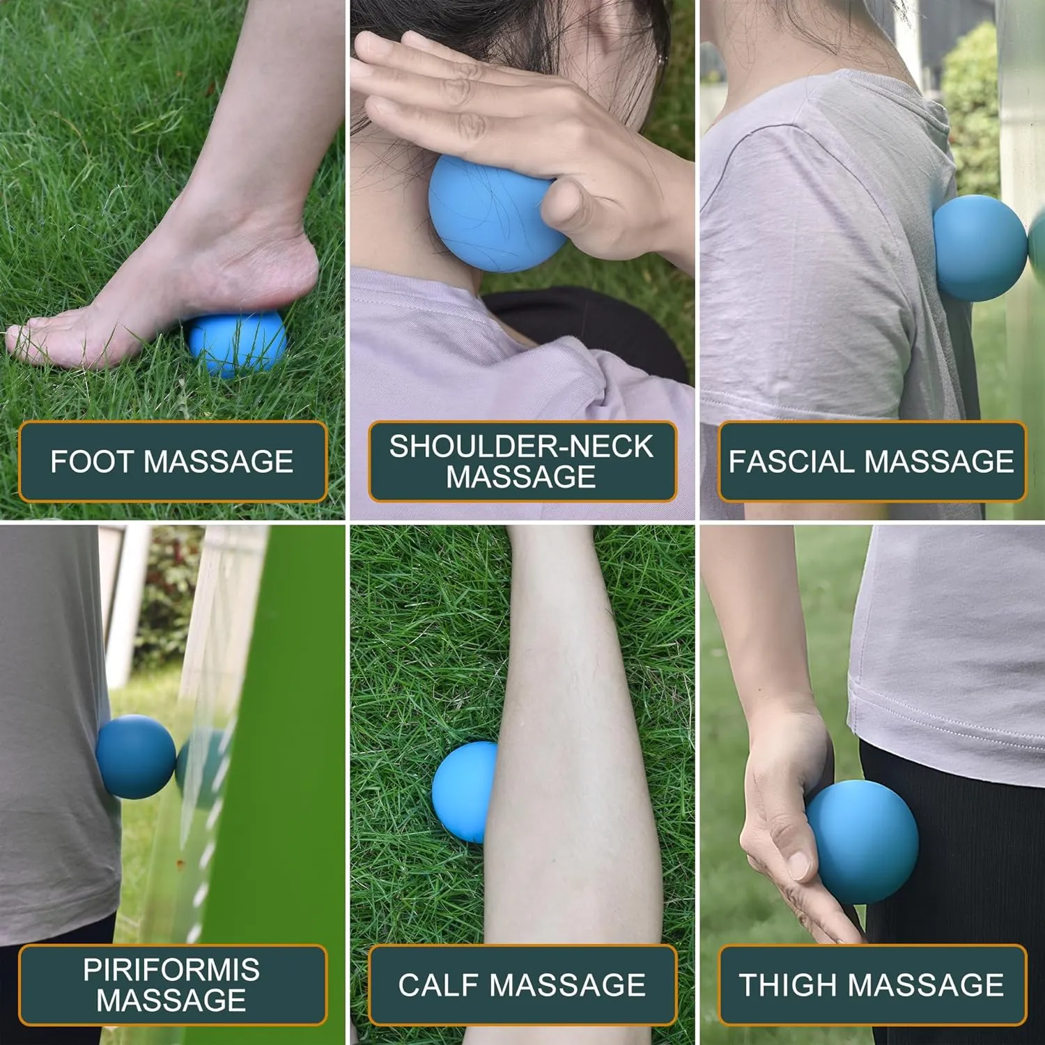 Massage Lacrosse Balls for Myofascial Release,Yoga Deep Tissue Massage,Trigger Point Therapy and Foot Plantar Fasciitis,Muscle Soreness Massager Ball (2Pack, Blue and Red)