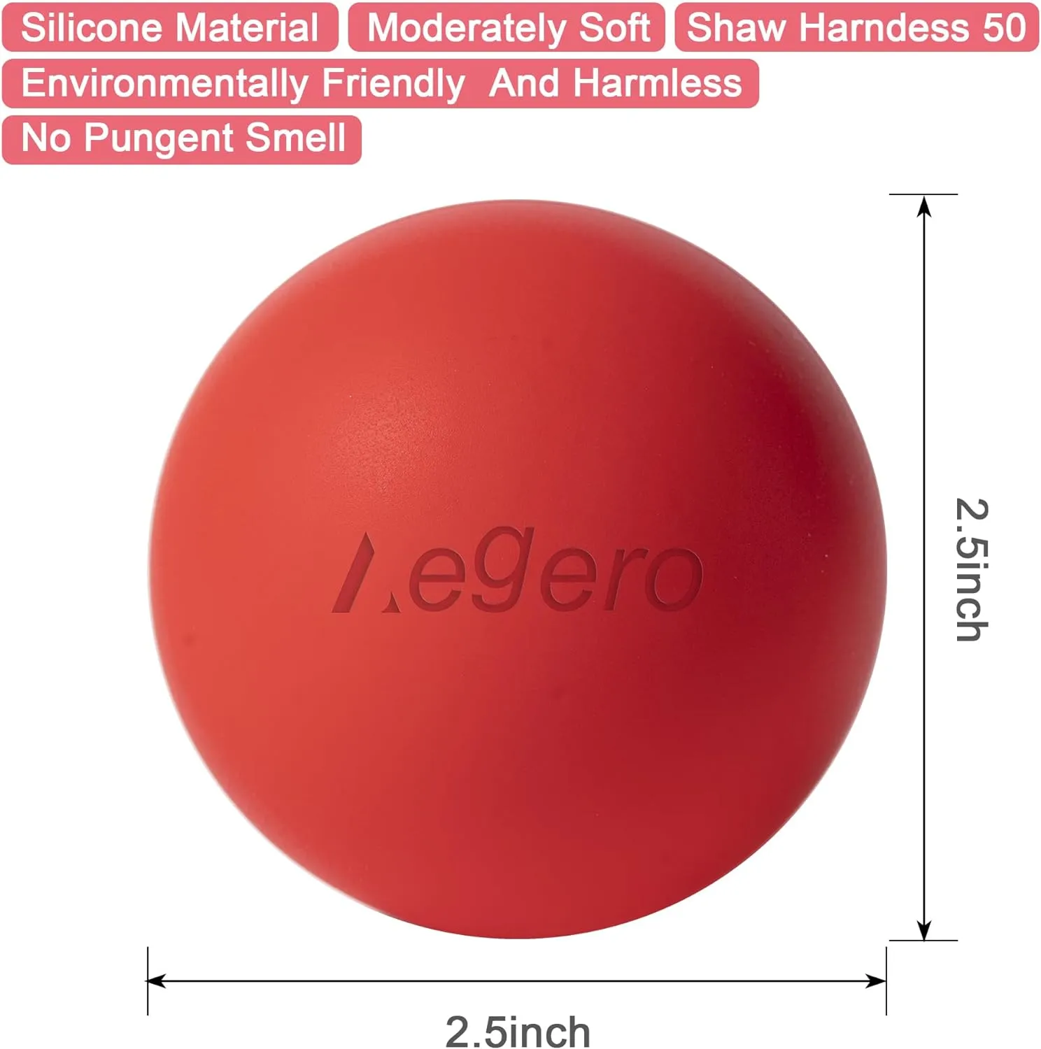 Massage Lacrosse Balls for Myofascial Release,Yoga Deep Tissue Massage,Trigger Point Therapy and Foot Plantar Fasciitis,Muscle Soreness Massager Ball (2Pack, Blue and Red)