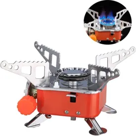 Mini Camping Stove, Portable Folding Windproof Small Gas Stove for Outdoor Camping Hiking Backpacking Road Trip