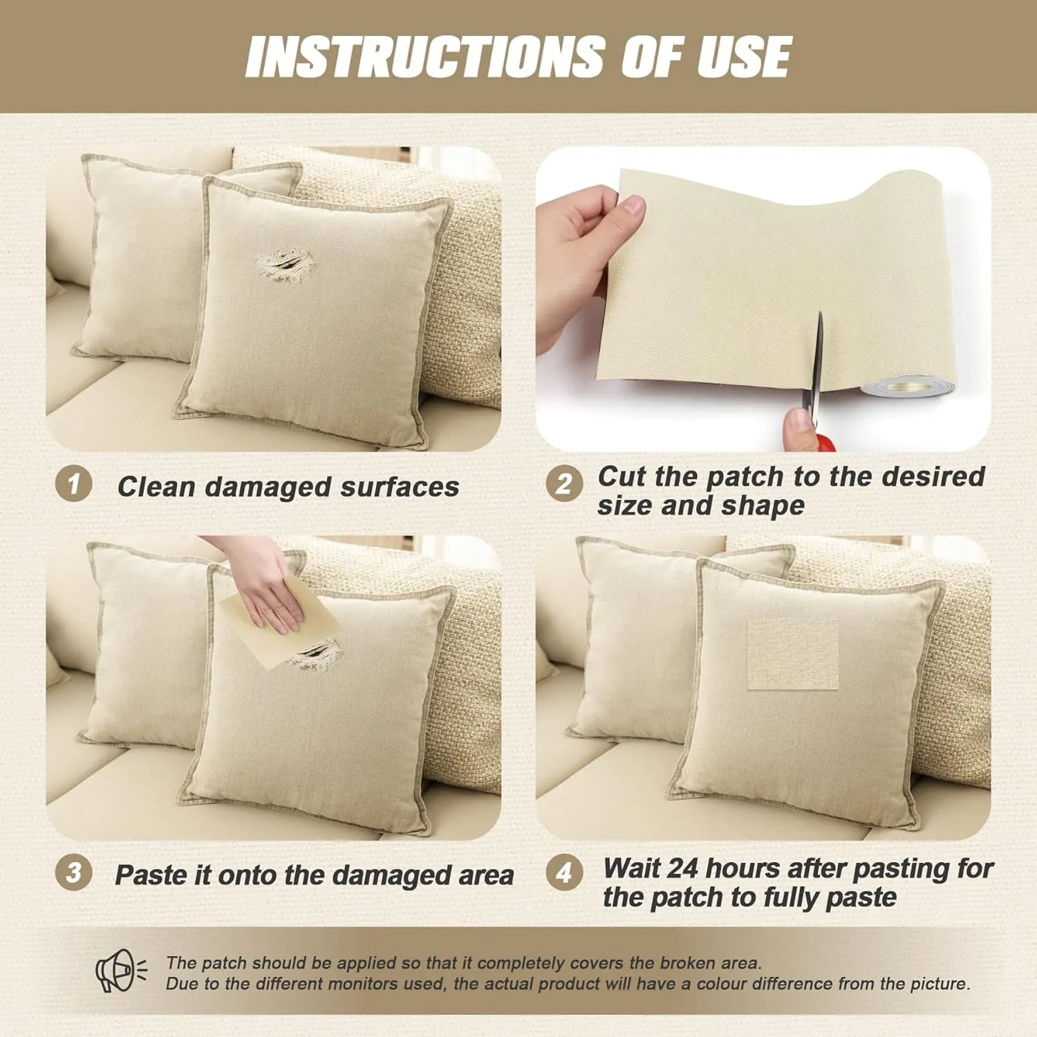OAZ 4 x 79 inch Canvas Repair Patches Canvas Fabric Patch Self-Adhesive Canvas Repair Tape Waterproof Outdoor Gear Repair Patch Kit for Boat Cover Awning Sofa Chair Couch Tent Bag (Gray)