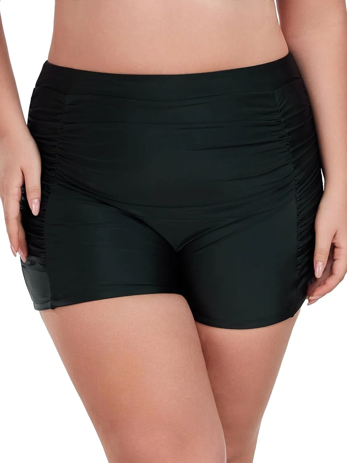 Ocean Blues Women's Plus Size 3" High Waisted Board Shorts Tummy Control Swim Bottom Boyleg Tankini Bottom
