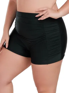 Ocean Blues Women's Plus Size 3" High Waisted Board Shorts Tummy Control Swim Bottom Boyleg Tankini Bottom