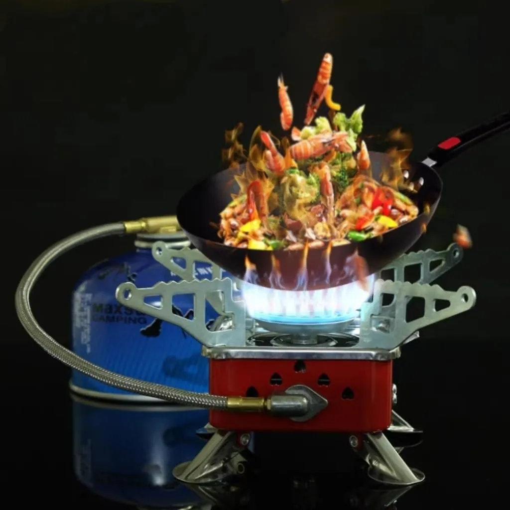 Portable Camping Gas Stove, Stainless Steel, Compact Folding Design, Butane Burner