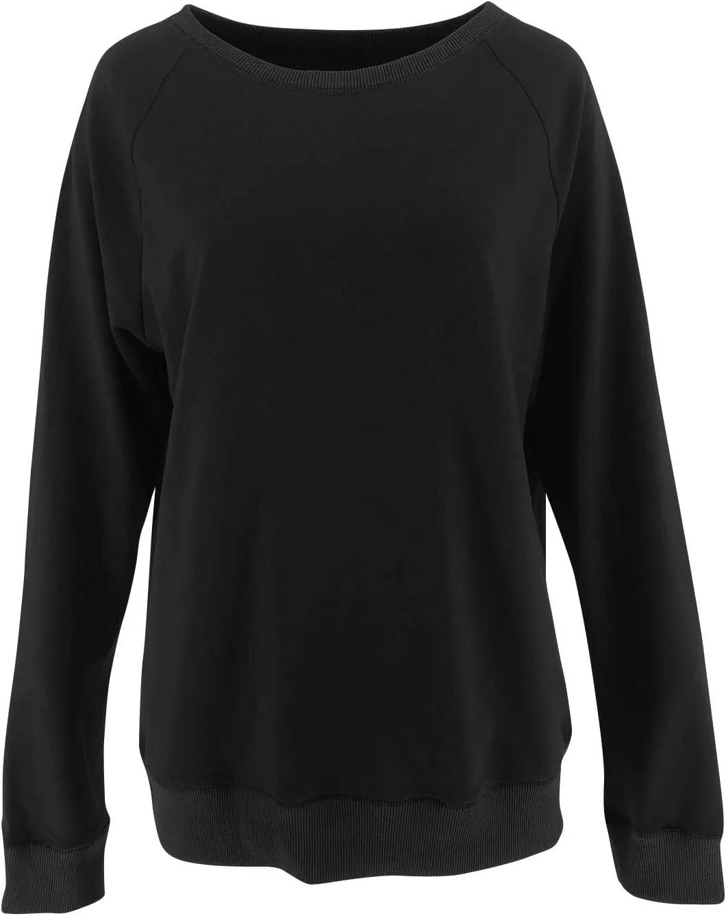 PRETTODAY Women's Casual Crew Neck Sweatshirts Raglan Long Sleeve Solid Tunic Tops Loose Pullovers