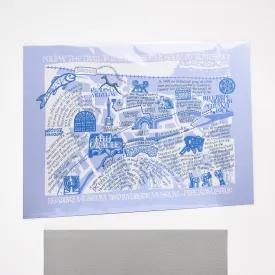 Riverside Map Unframed Print (Sally Castle)