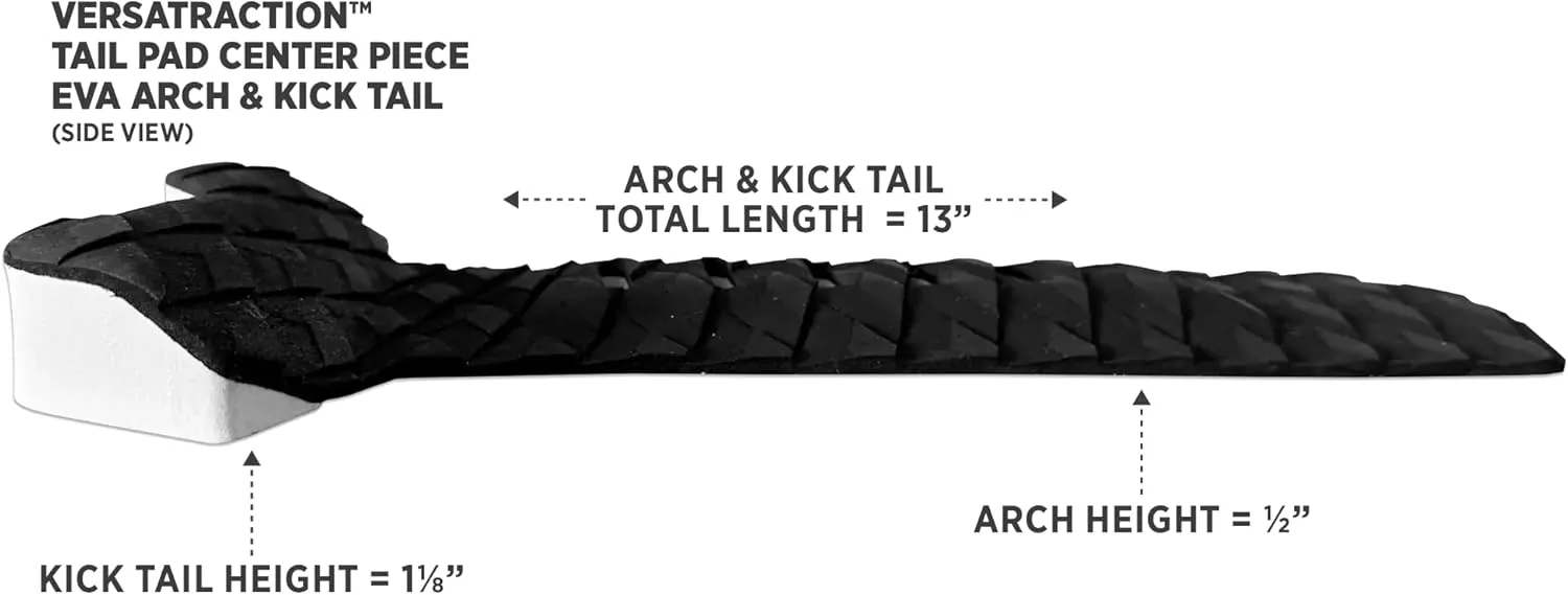 Surfboard Yellow Stripe 3 Piece Tailpad