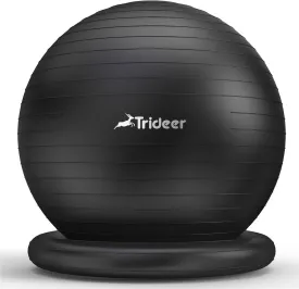 Trideer Yoga Ball Chair with Base - Stability & Fitness Ball Seat for Home Office, Pregnancy & Workout